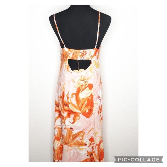 Able the Label Flower Bomb orange floral high low sundress size Medium NWT - Picture 12 of 12